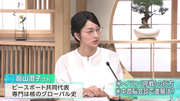 畠山澄子がサンデーモーニングで平和国家の理念と軍需産業への疑問を投げかけました
