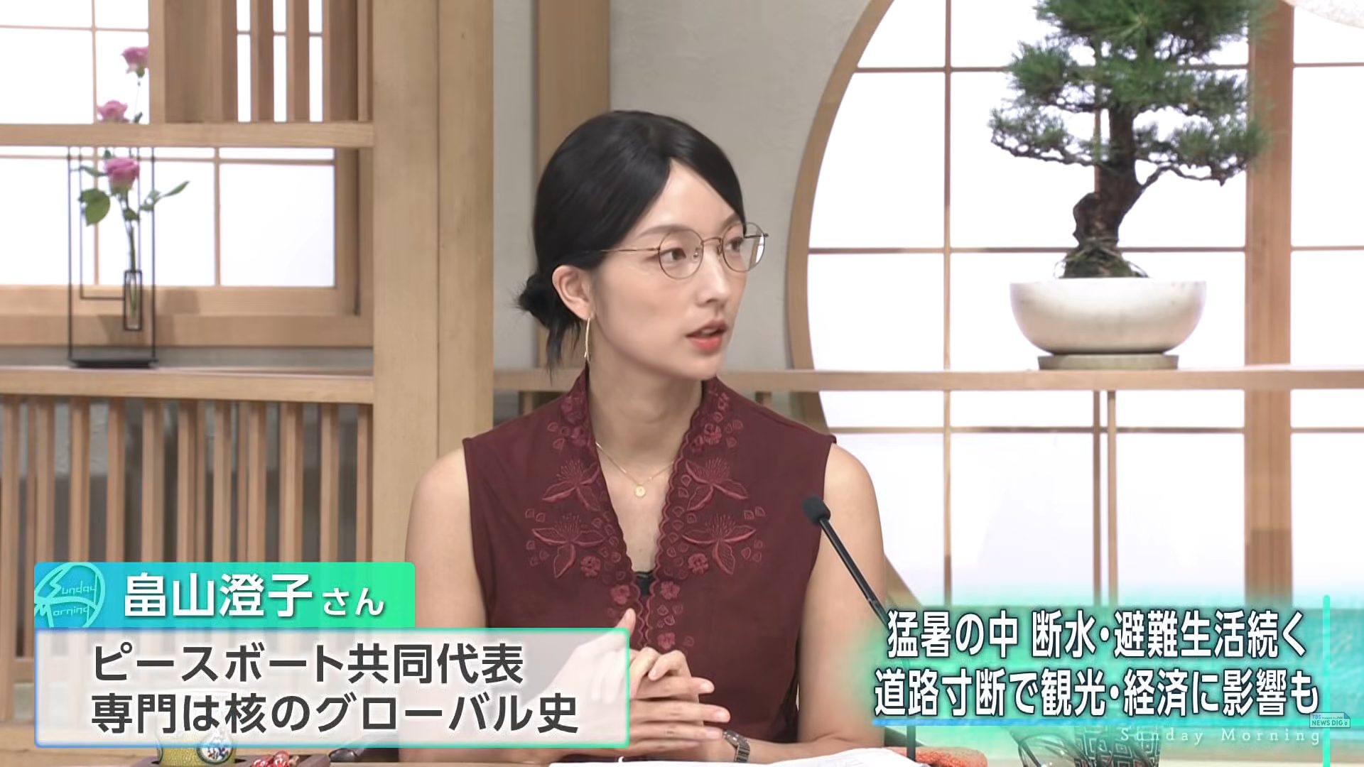 畠山澄子サンデーモーニング出演(8月16日)「長期化する熊本地震への支援を」